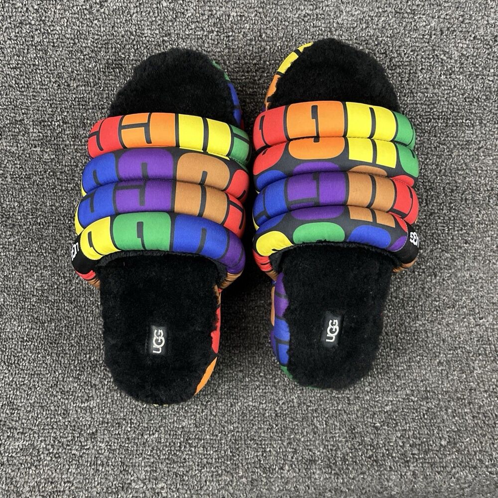 UGG  MAXI PRIDE SLIDE WOMEN SHOE RAINBOW LOGO US 9 /UK 7 /EU 40